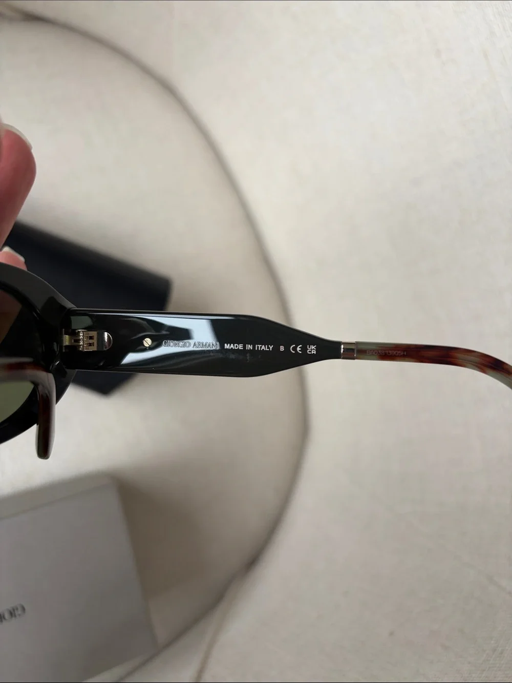 Giorgio Armani Dark Green Cat-Eye Sunglasses with Black Case